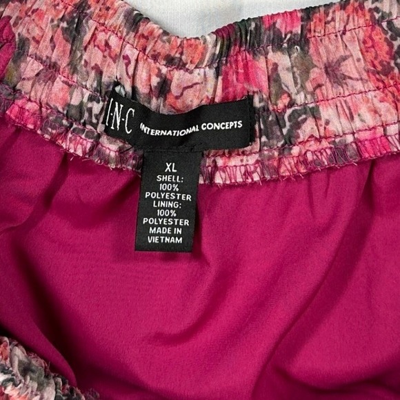 INC International Concepts Pink Floral Off Shoulder High Low Midi Dress XL - Picture 2 of 13